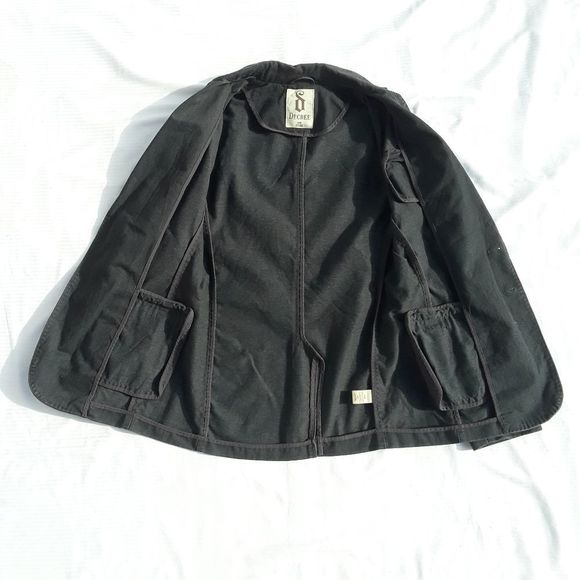 Decree black long line Jean jacket - Picture 6 of 11